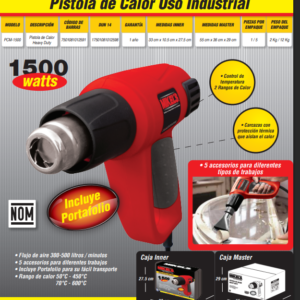 pistola de calor uso rudo, 1500w